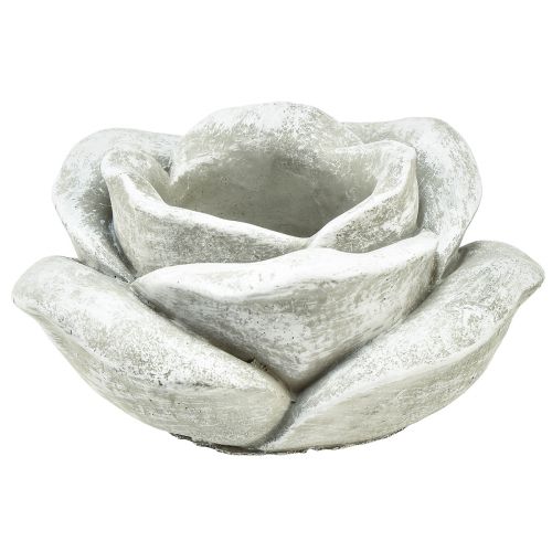 Floristik24 Rózsa kerámia sírdísz asztaldísz gyertyatartó nagy Ø17cm H9cm