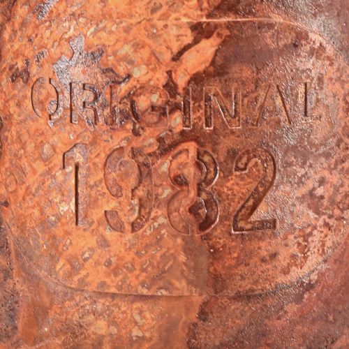 tételeket Rozsda dekoratív öntözőkanna mini cserepes fém Ø10cm H9cm