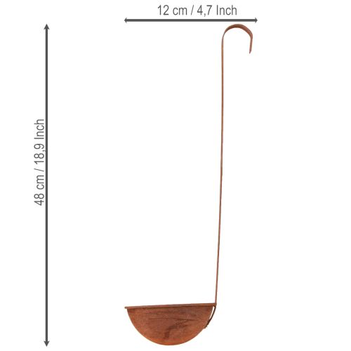 tételeket Ültetőtál, díszes merőkanál, rozsdabarna felülettel, Ø12cm, 3 darab