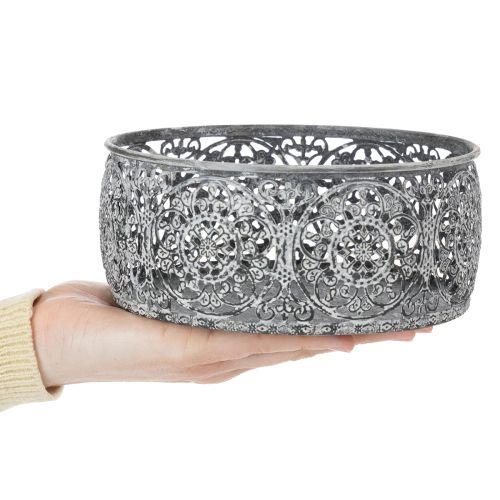 tételeket Dekoratív fémtál, szürke és fehér mintával, Ø16/19,5/23,5cm, 3 db-os szett