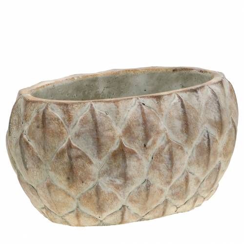 Floristik24 Ültető beton levél motívum ovális 23 cm