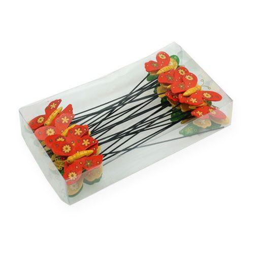 Floristik24 Színes pillangók pálcán 7cm 24db