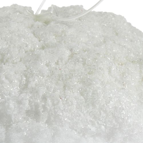 Floristik24 Hógolyó csillámmal, fehér 14cm