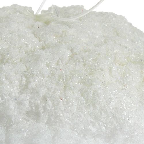 Floristik24 Hógolyó csillámmal, fehér Ø20cm