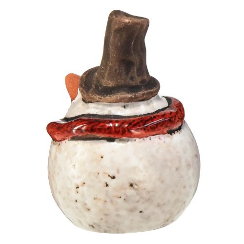 tételeket Kerámia hóember figura, fehér, 6,9cm – téli karácsonyi dekoráció – 6 db