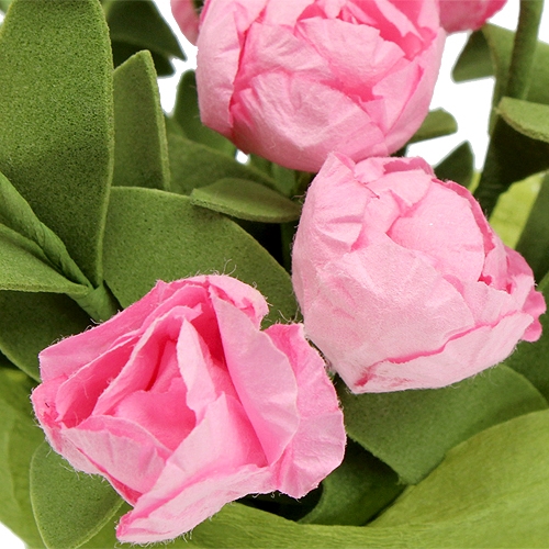 tételeket Asztali dekoráció mini rózsák rózsaszín 16cm