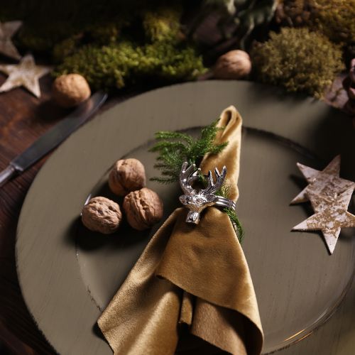 Floristik24 Szalvétagyűrűk ezüst szarvas fém szalvétatartó Ø4cm 4 db