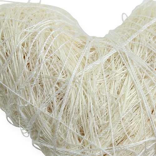 Floristik24 Szizál szív rúdon 6cm fehér 36db