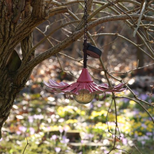 tételeket Solar LED virágos kerti lámpa LED fém rózsaszín Ø30cm