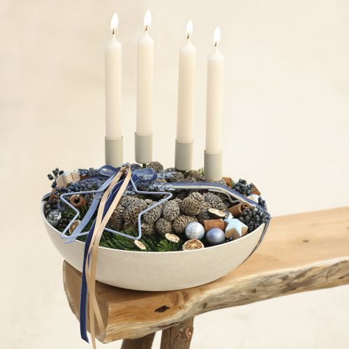 Floristik24 Fém gyertyatartó pálcán, bézs, M11cm, 4 darab