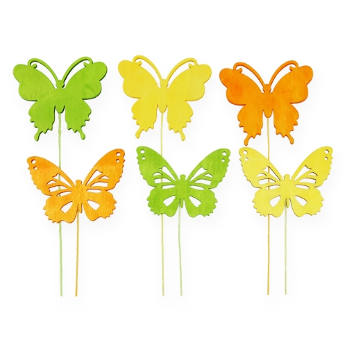 Dísz pillangók dróton 3 színű 8cm 18db