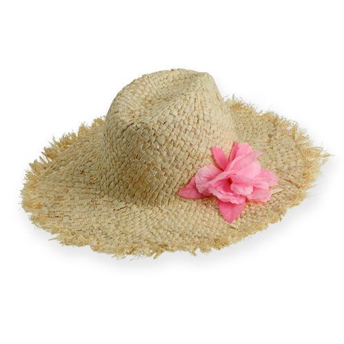 Floristik24 Szalmakalap virággal Ø40cm