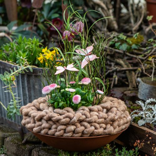 Floristik24 Stylo zsinór nemezelt birkagyapjúból barna 10mm 15m