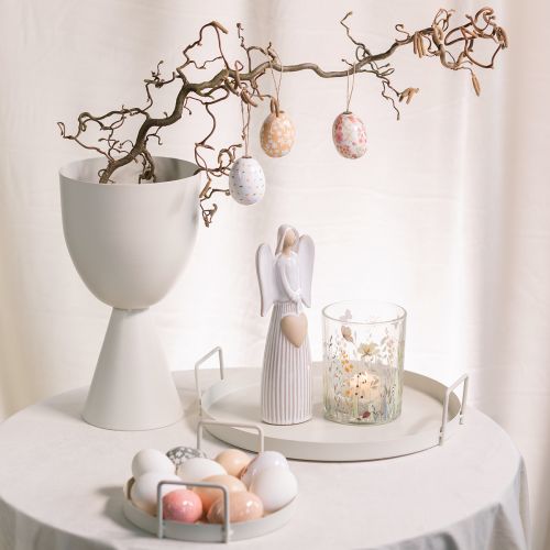 tételeket Tálca praktikus fogantyúkkal sokoldalú dekorációs ötletekhez virágokkal és természetes anyagokkal, 30 cm