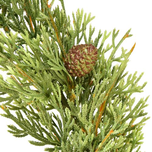 tételeket Műfenyő koszorú tobozokkal, karácsonyi dekoráció, ajtókoszorú, Ø36cm, zöld