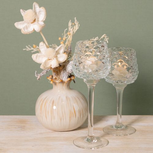 tételeket Üveg mécsestartó talppal, kúp alakú, 19,5/22,5 cm, 2 db-os szett