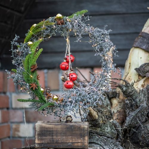 tételeket Dekoratív koszorú "Rusztikus spárga" fa alapon, natúr asztaldísz Ø35cm, kézzel készített dekoráció egész évben.