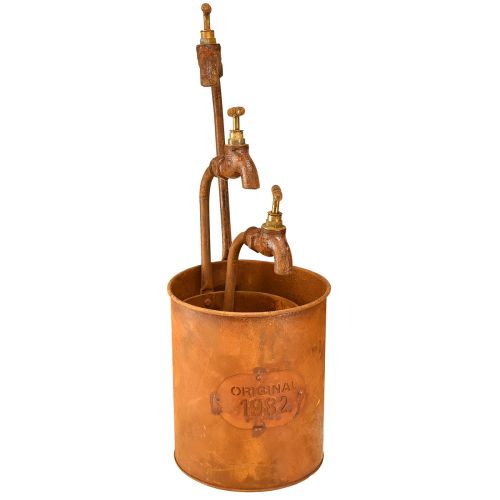 Ültetős patinás dekoratív fém csappal H25/37/43cm 3 db-os készlet | Floristik24.hu