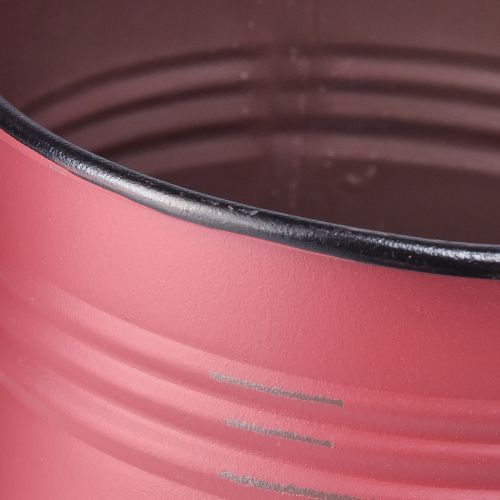 Floristik24 Ültetőgép fém ón Vintage növénycserép Vörösbarna Ø12/9,5cm 2 db-os készlet