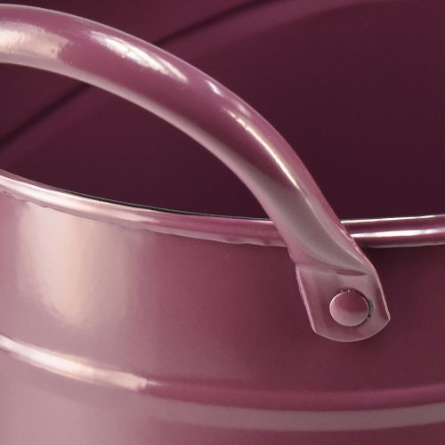 Floristik24 Ültetőgép fém ovális cserep lila 24/21/18cm 3 db-os készlet