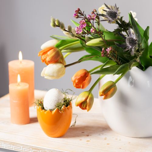 tételeket Ültetős Easter Egg nagy tojáskerámia cserép fehér 20×18cm