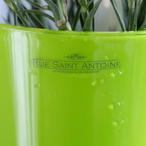 tételeket Váza, zöld virágváza, dekoratív váza, szénsavas olajbogyó színben, Ø16,5 cm, M27 cm