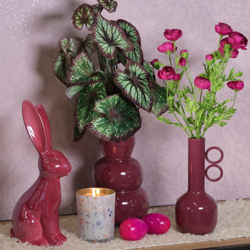 tételeket Modern, művészi váza hosszú nyakkal és kerek fogantyúkkal stílusos enteriőrökbe, 24 cm