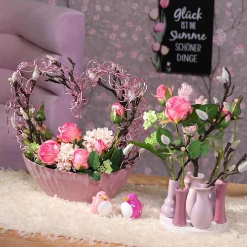 tételeket Madár dekoratív figura, aranyos és színes dizájn a nappaliba, 6 cm, 6 darab