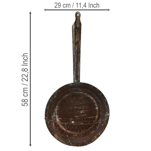 tételeket Fém fali dekoráció, díszkosár, rozsdaszínű dísztálca, barna, M58cm