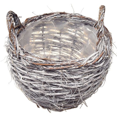 Floristik24 Fonott kosárkészlet fehér mosott színben - 3 méret (42cm, 36cm, 26cm) - Sokoldalúan használható dekorációhoz és tároláshoz - 3 részes készlet