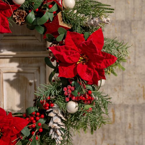 tételeket Mikulásvirág karácsonyi csillag piros mesterséges L55cm 2db