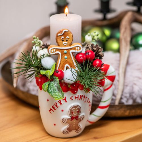 tételeket Karácsonyi csésze Merry Christmas fehér kerámia 10,5cm