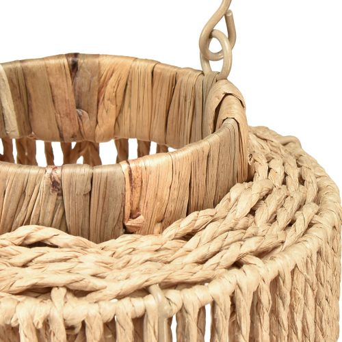 Floristik24 Raffia lámpa fogantyús természetes szál LED gyertyához Ø19cm H36cm