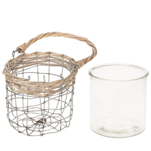 Függőlámpás, üveg, fém, fűzfa, Ø14,5cm, 2 darab | Floristik24.hu