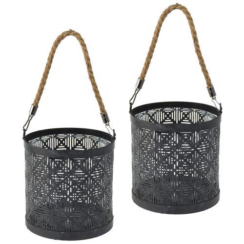 tételeket Lámpás fém dekoratív lámpafogantyú antracit Ø16cm 2db