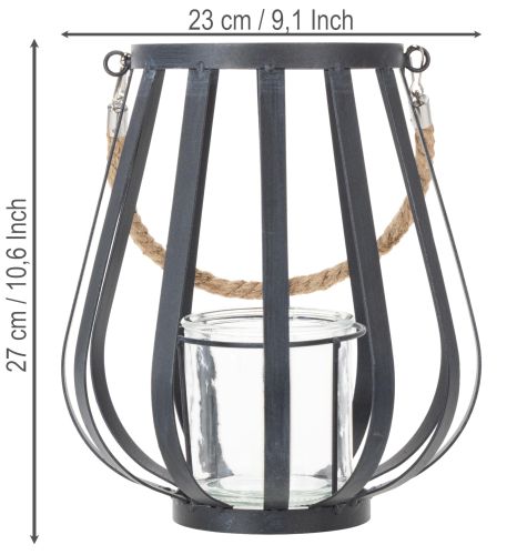 tételeket Fém lámpa üveggel, antracit, Ø23cm, M27cm