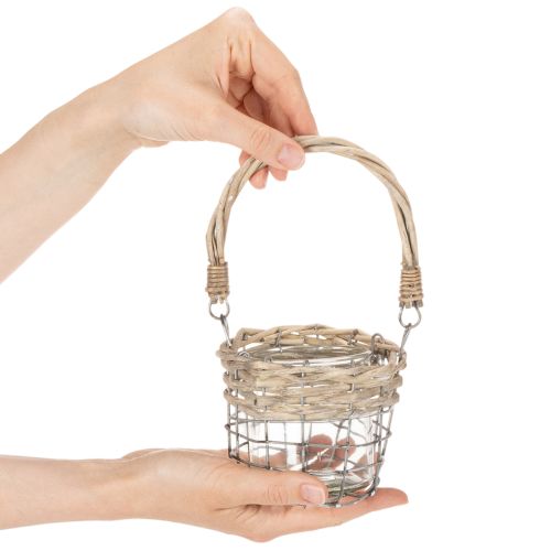 Mécsestartó, üveg, fém, fűzfa, Ø10.5cm, 3 darab | Floristik24.hu
