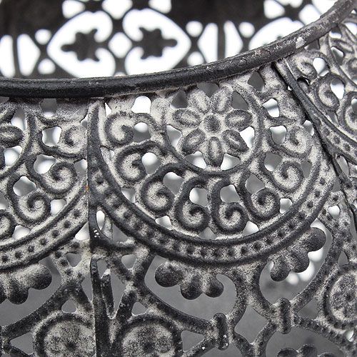 Floristik24 Lámpás szürke keleti Ø10,5cm H7,5cm