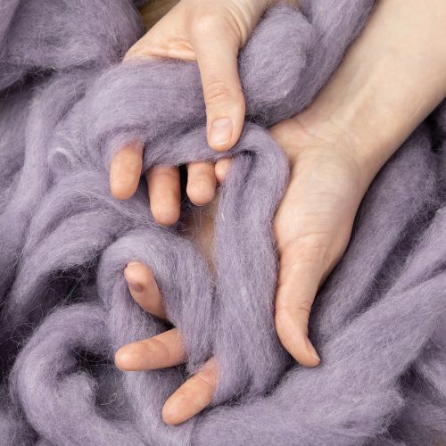 tételeket Gyapjúzsinór, világoslila gyapjúszalag, 10 m díszgyapjú virágkötészethez és kézművességhez