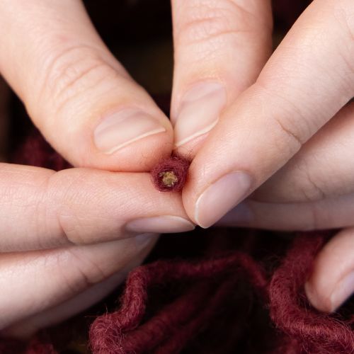 tételeket Kanócfonal, gyapjúzsinór, Bordeaux, 55m-es madzag, virágkötészet, kézművesség, barkácsolás