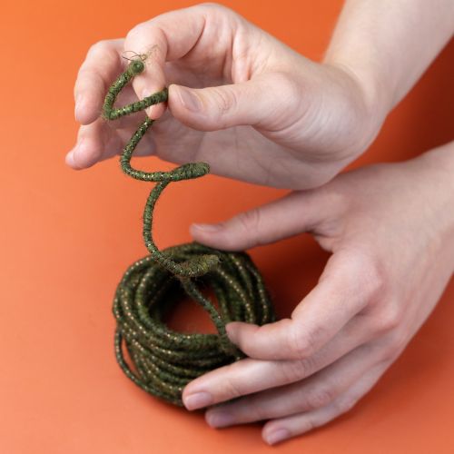 tételeket Zöld gyapjúzsinór arany cérnával, 5m x 5mm dróttal, díszítéshez és kézműveskedéshez