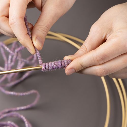 tételeket Gyapjúzsinór rózsaszín és arany cérnával, 5m x 5mm dróttal, díszítéshez és kézműveskedéshez