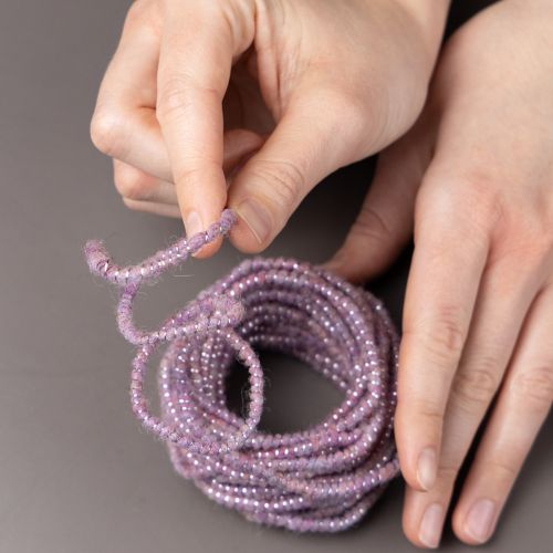 tételeket Gyapjúzsinór rózsaszín és arany cérnával, 5m x 5mm dróttal, díszítéshez és kézműveskedéshez