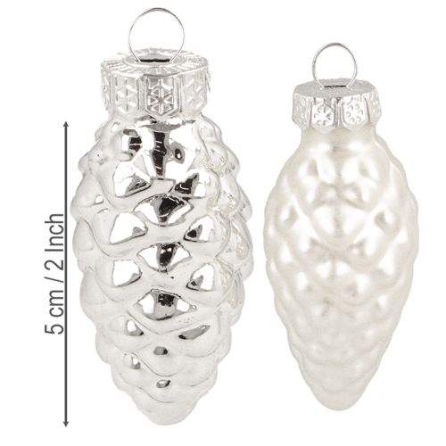 tételeket Üvegből készült ezüst tölcsérek keveréke 5cm 14 db