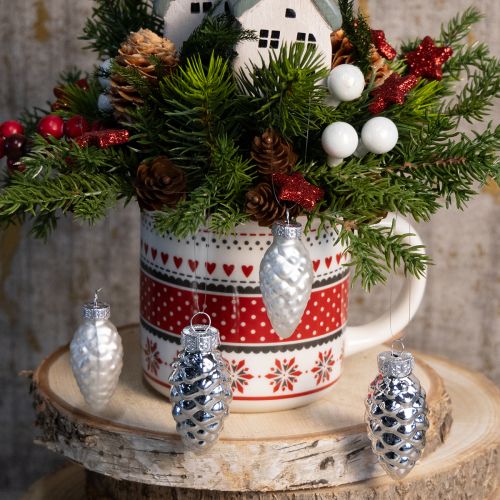 tételeket Üvegből készült ezüst tölcsérek keveréke 5cm 14 db