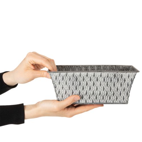 Cink tál rombusz mintával 22cm × 12cm | Floristik24.hu