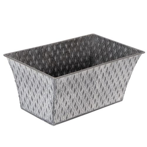 Cink tál rombusz mintával, 26cm x 15.5cm vétel | Floristik24.hu