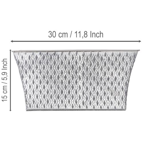 Cink tál rombusz mintával 30cm × 18cm M 15cm | Floristik24.hu