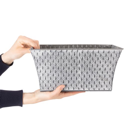 Cink tál rombusz mintával 30cm × 18cm M 15cm | Floristik24.hu