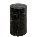 Floristik24 Fekete gyertyák egyszínű oszlopgyertyák 50x100mm 4 db